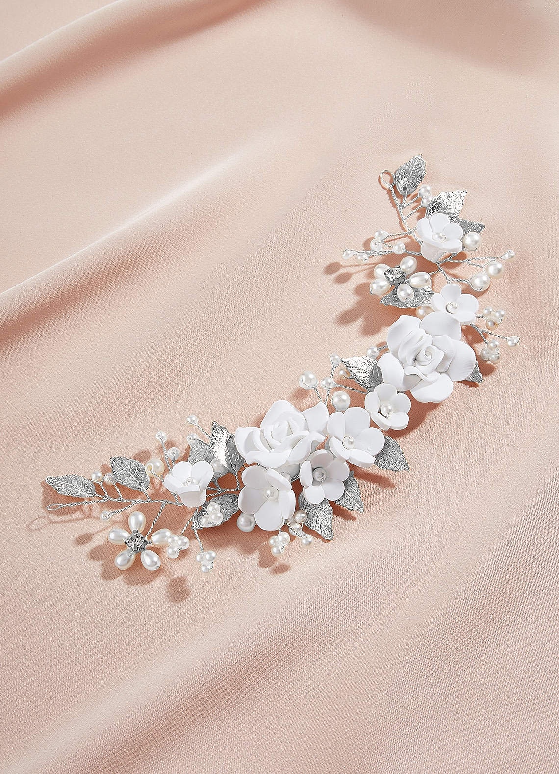 front Porcelain Floral Hair Clip