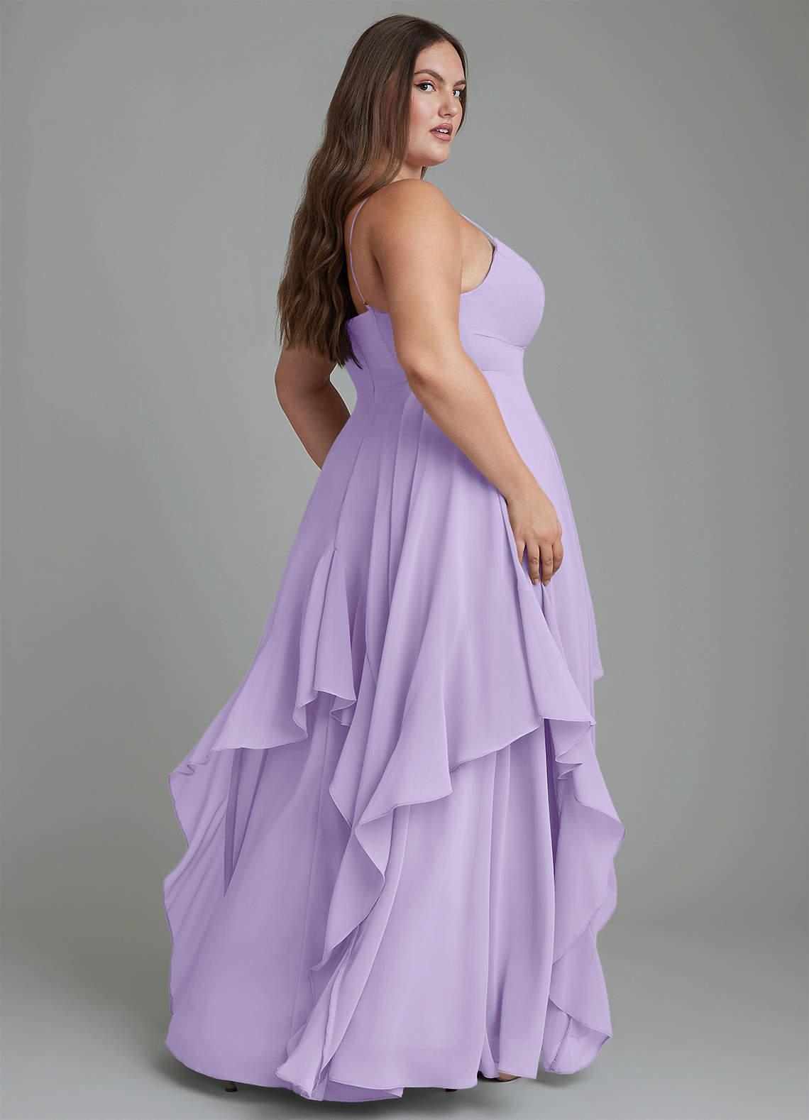 Azazie Zaina Bridesmaid Dresses Lilac A-Line Chiffon Dress image7