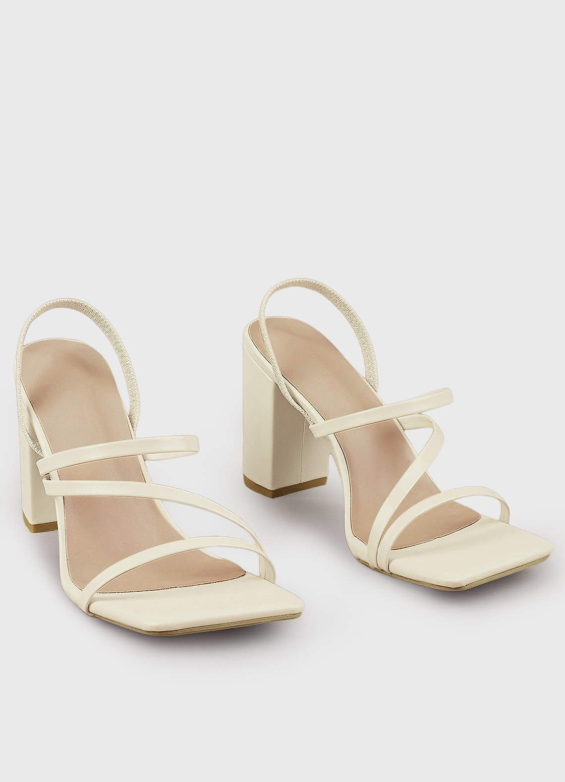 front Strappy Block Heeled Sandals