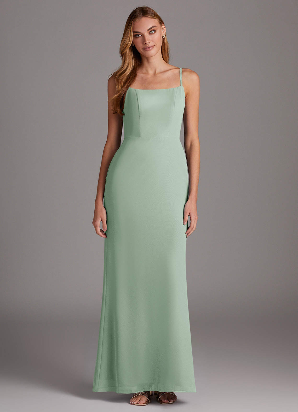 Azazie Tayla Ready to Ship Agave Chiffon Bridesmaid Dresses | Azazie