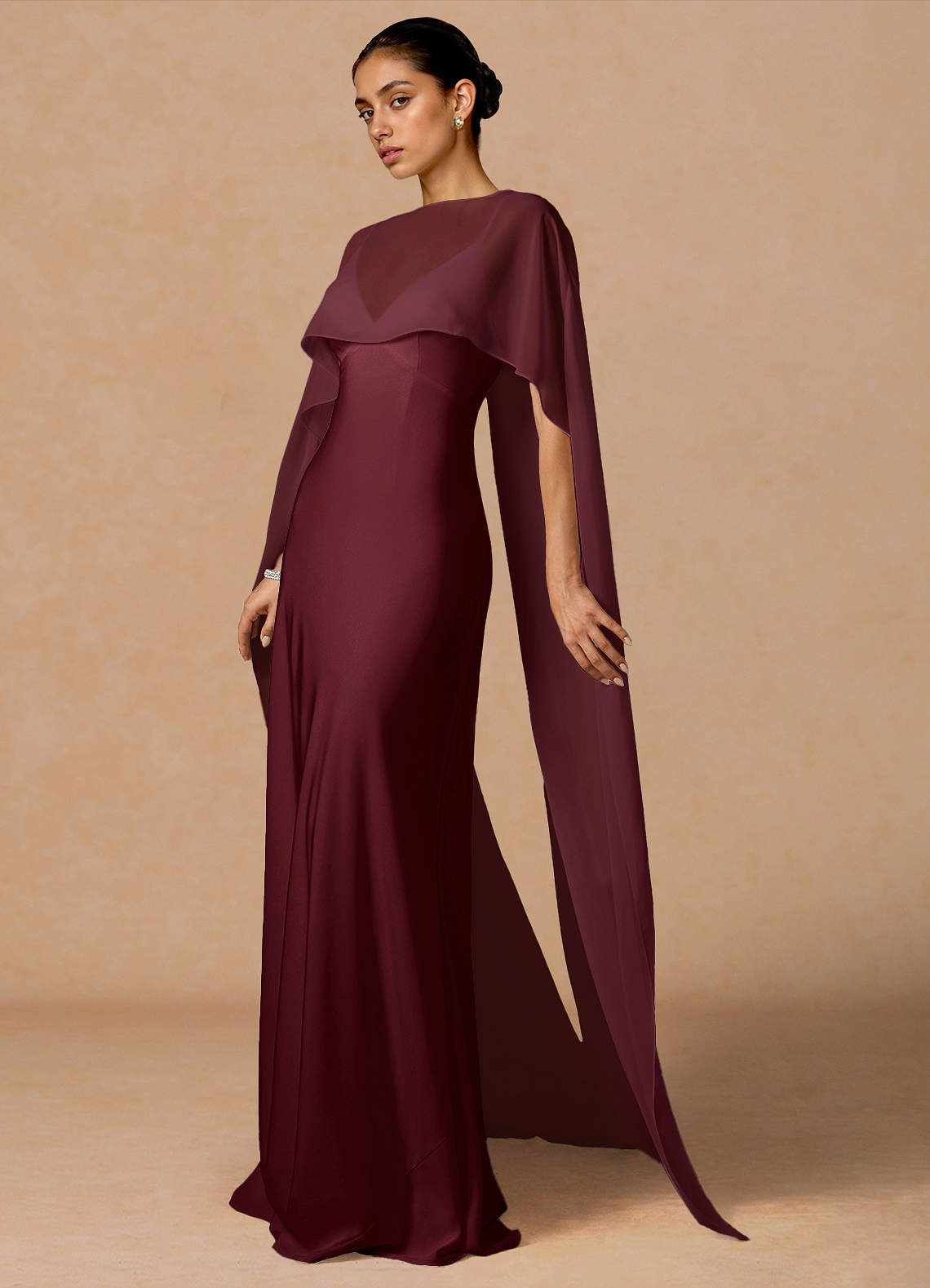 Azazie Floor-Length Maxi Dresses Slip Wedding Guest Formal Black Tie Dresses V Neck Wine