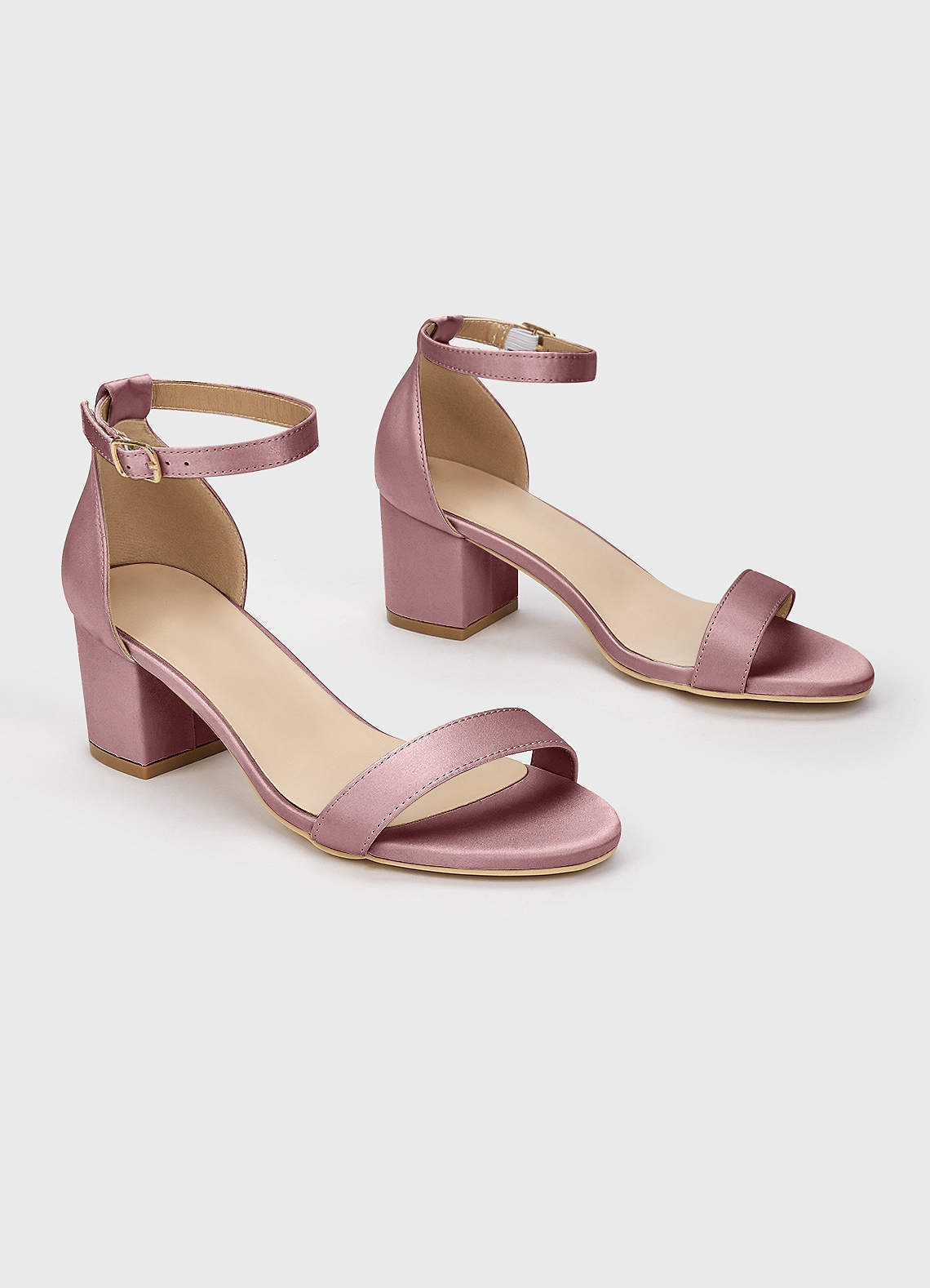 front Matching Color Matte Satin Block Heel Sandals & Envelope Clutch Set