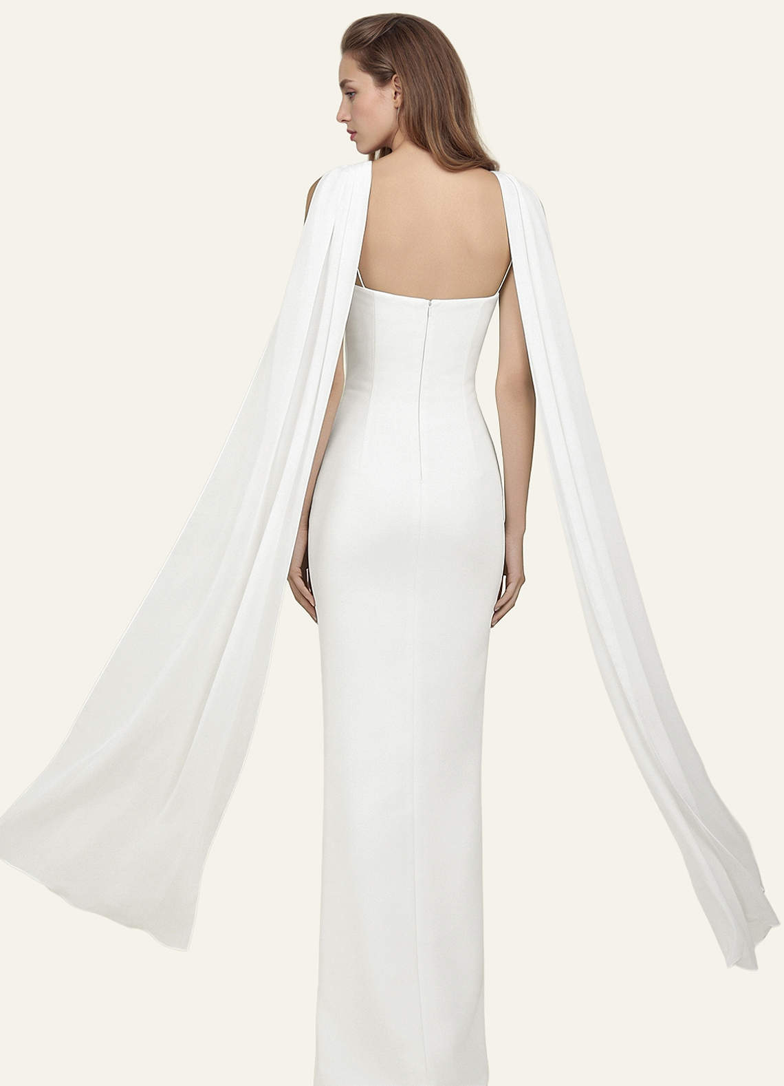 front Azazie Chal de novia de gasa extralargo