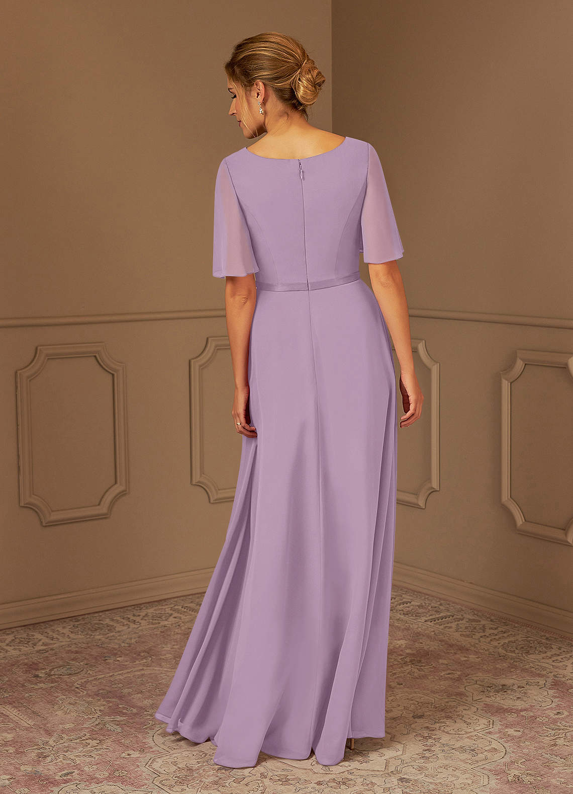 Wisteria Lace Short Sleeves V-Neck Mother Of The Bride Dress main image 1