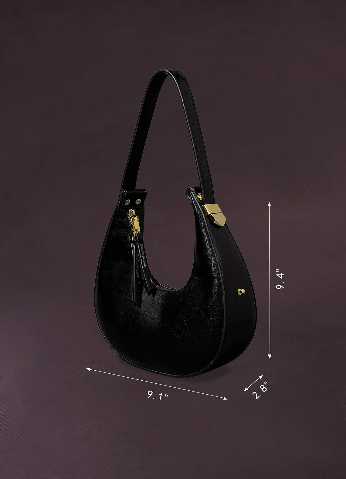 Soft PU Leather Women Underarm Bag Solid Color Fashion Shoulder Bag (Black)  | eBay