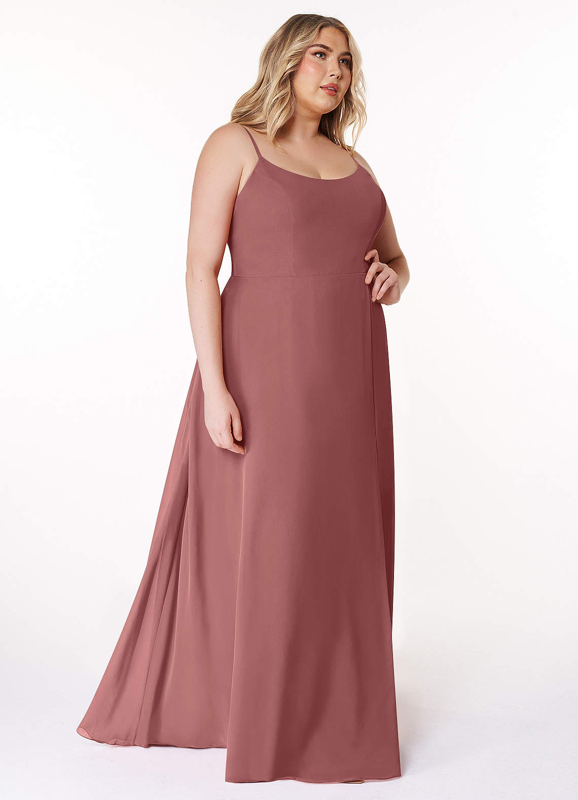 Azazie A-Line Scoop Neck Floor-Length Chiffon Bridesmaid Dresses - Amethyst