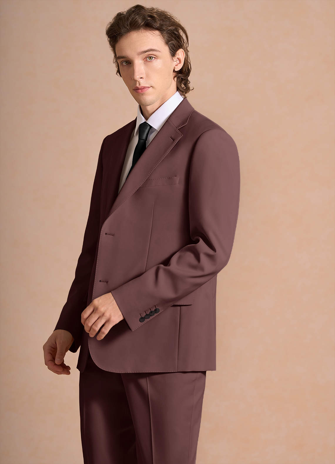 front James Espresso Structured Stretch Suit Jacket