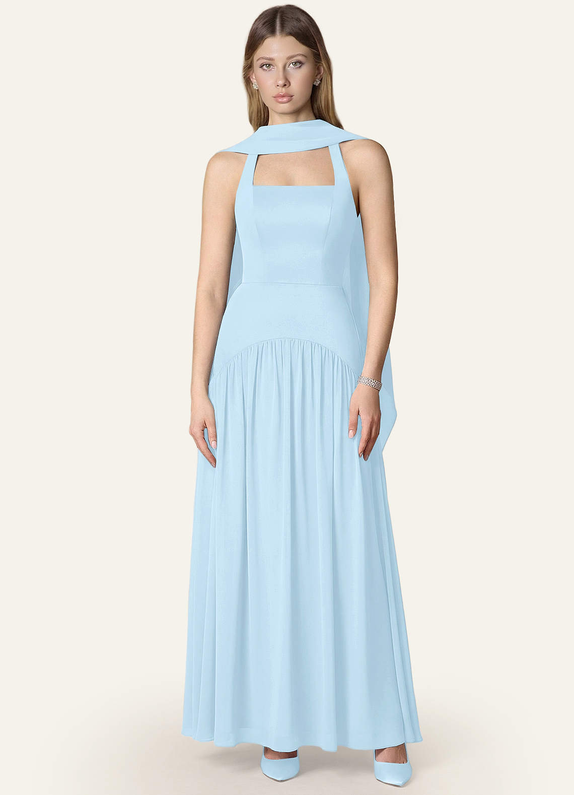 front Matchende farve Multi Style aftensjal