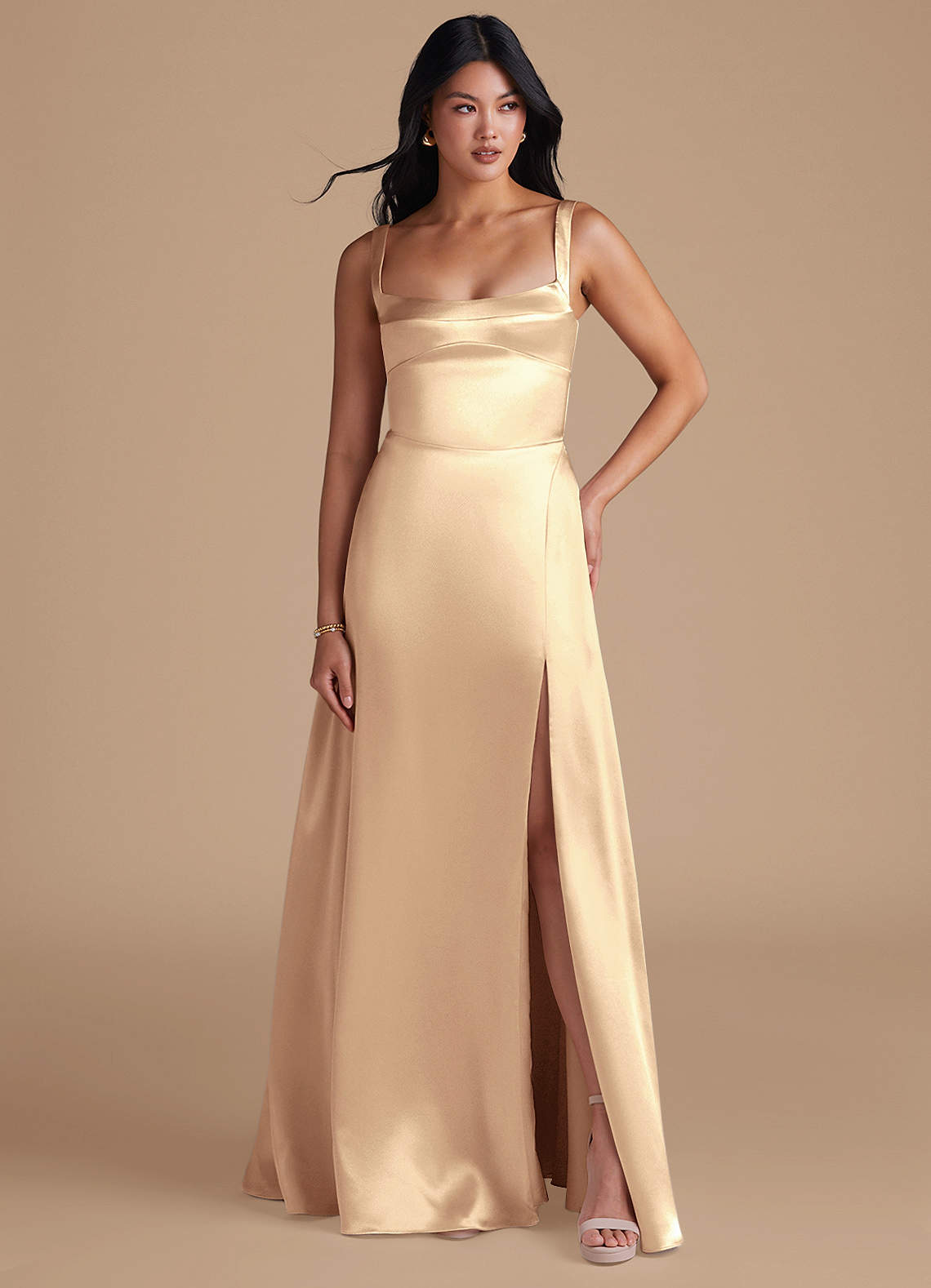 gold metallic bridesmaid dresses Just Sparkle: Metallic Bridesmaid Dresses