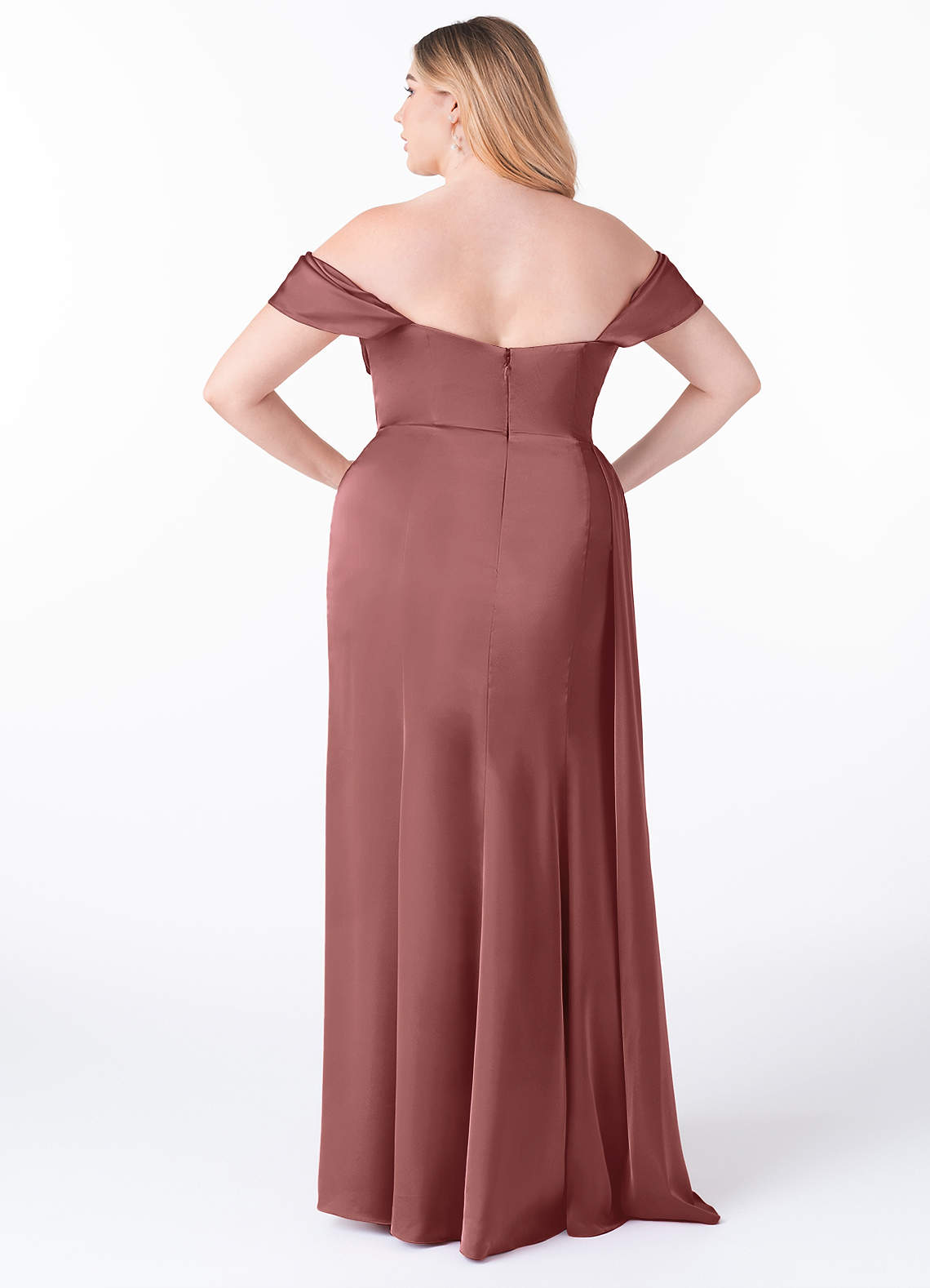 Azazie Amyra Bridesmaid Dresses Amethyst Mermaid Off the Shoulder Stretch Satin Convertible Dress image10