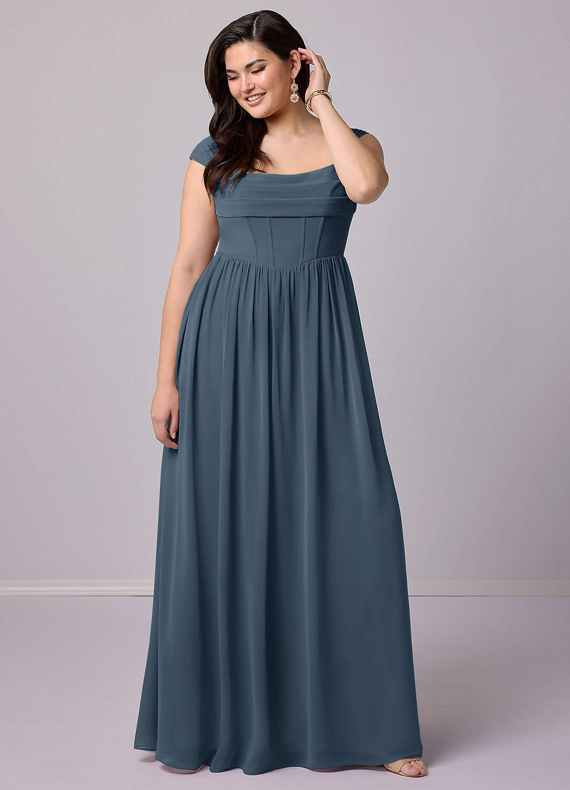 Barbie ♥ Azazie Final Sale Neptune A-Line Corset Chiffon Dress image1