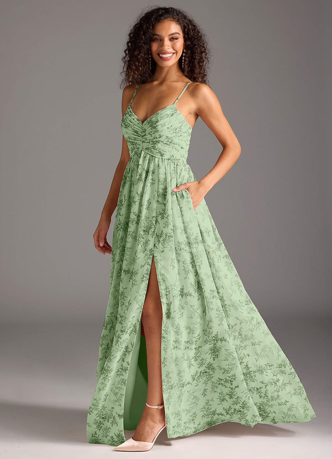 Azazie Alia Green Fern Floral Bridesmaid Dresses | Azazie