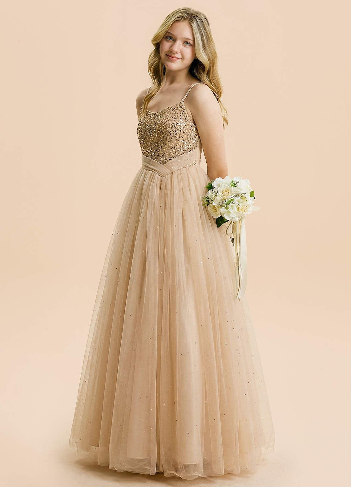 front Azazie Amelie Junior Formal Dress