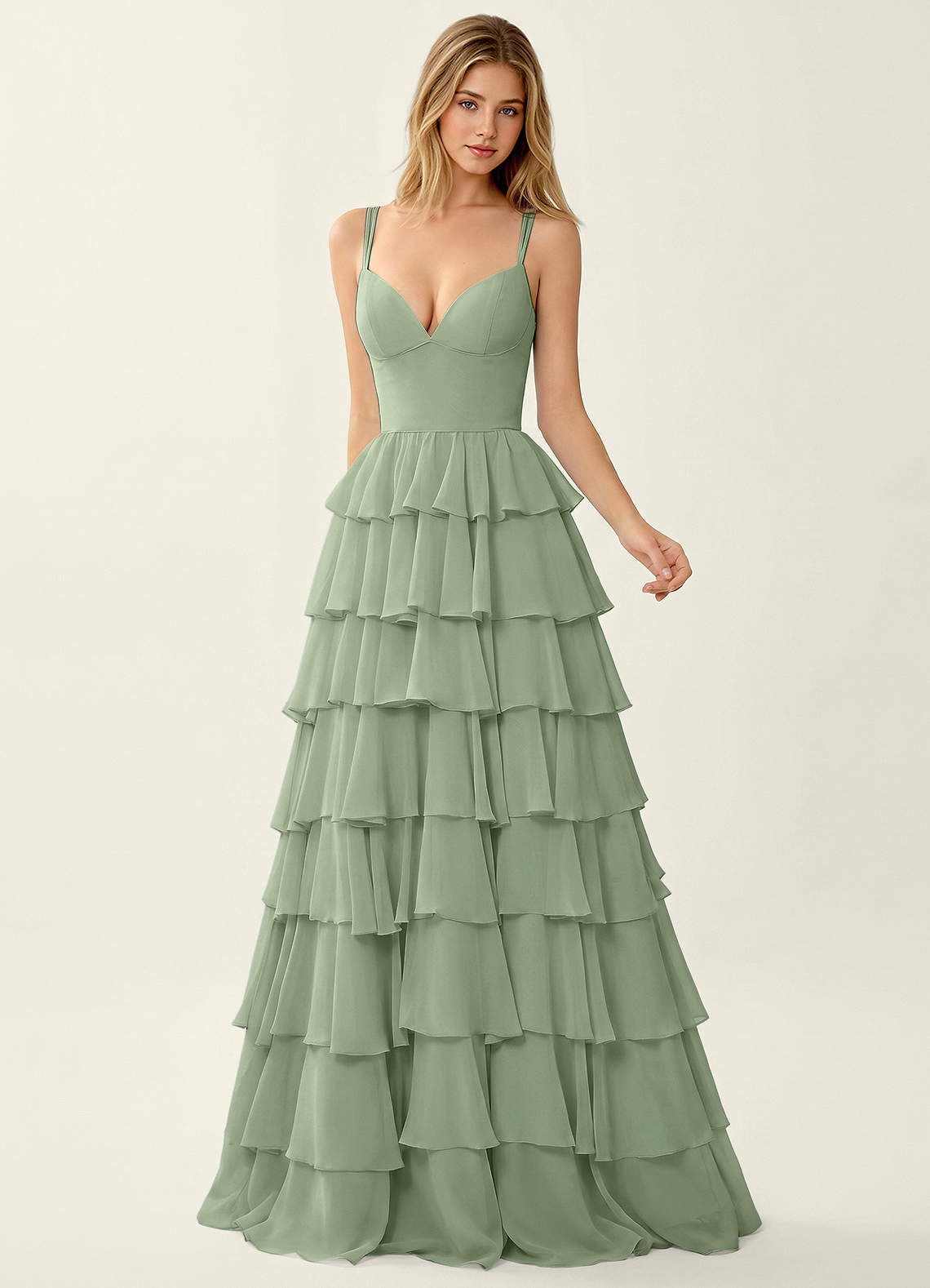 pastel green ruffle dress Light Green Ruffle Wedding Gown Beaded Strapless Quinceanera Dress 241 Viniodress