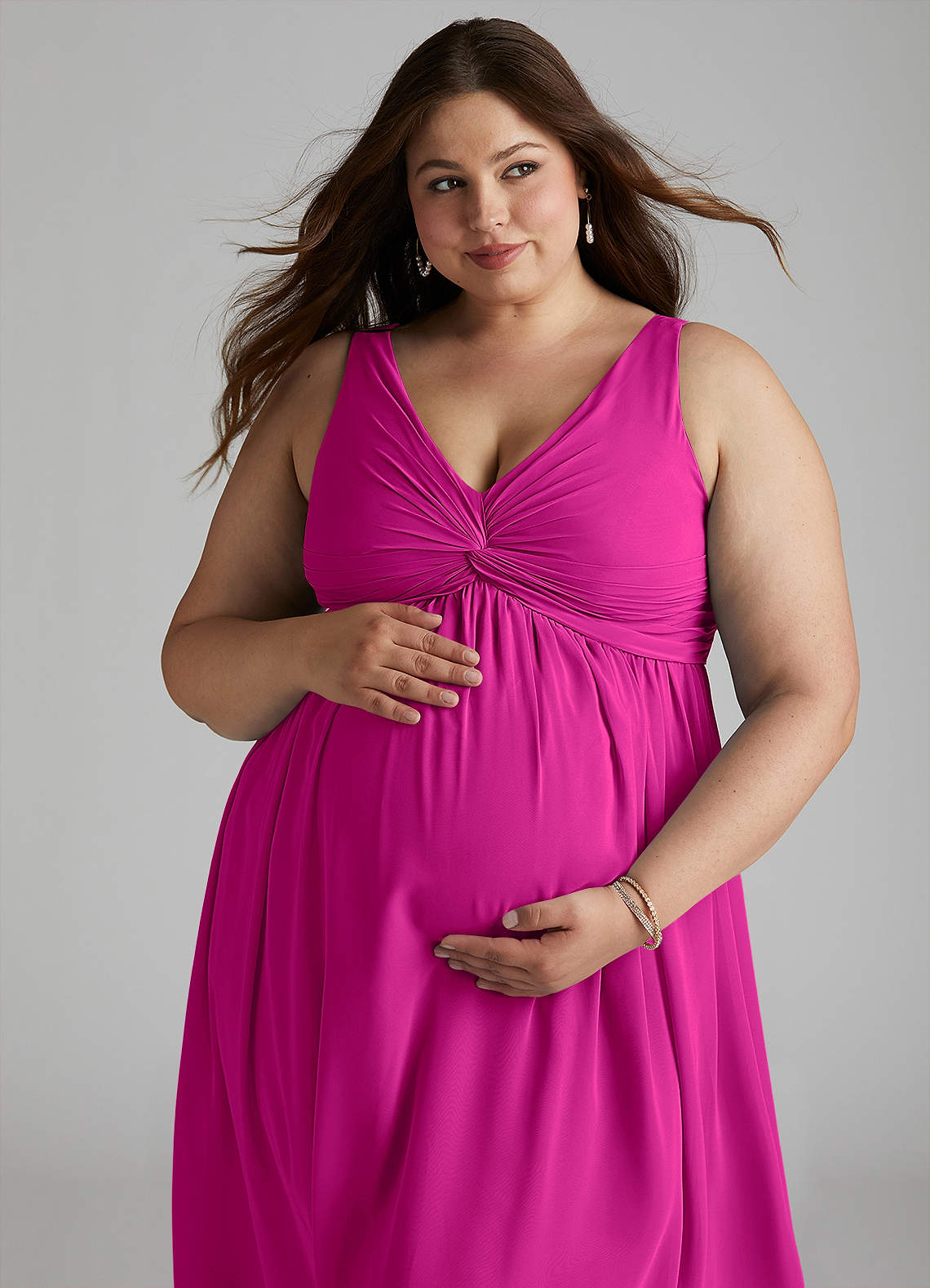 Azazie Yetta Fuchsia Maternity Bridesmaid Dresses | Azazie