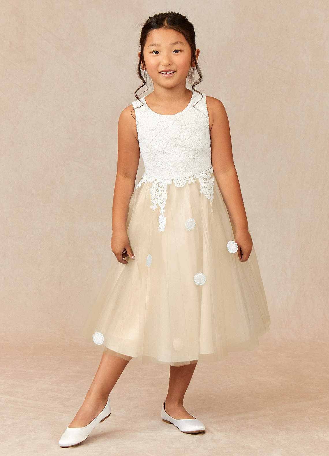 Sleeveless Lace Tulle A-line Fower Girl Dresses Sleeveless Lace Tulle A-line Fower Girl Dresses
