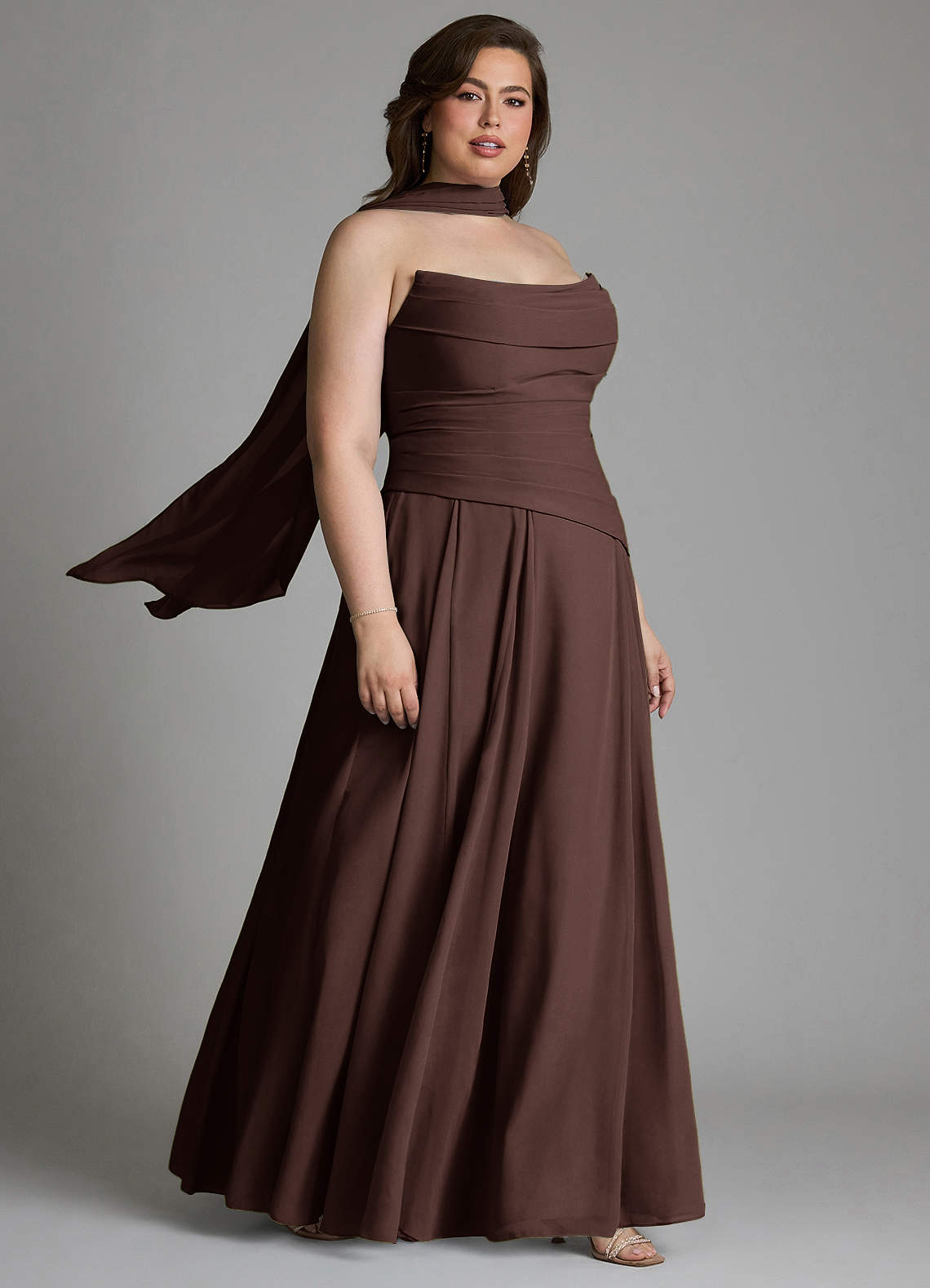 Azazie Gabriela Bridesmaid Dresses Ganache A-Line Corset Chiffon Dress image18