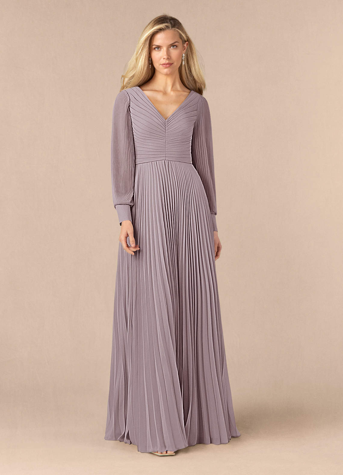 Azazie Zina Mother of the Bride Dresses Dusk A-Line Pleated Chiffon Dress image1