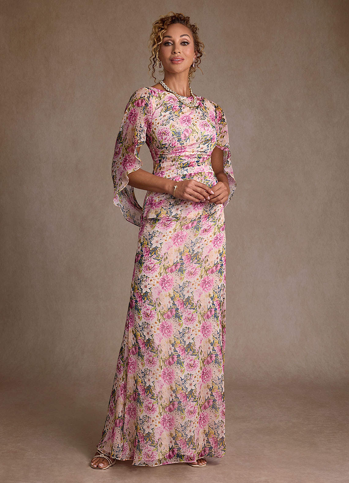 Azazie Mermaid Scoop Neck Floor-Length Chiffon Mother of The Bride or Groom Dresses