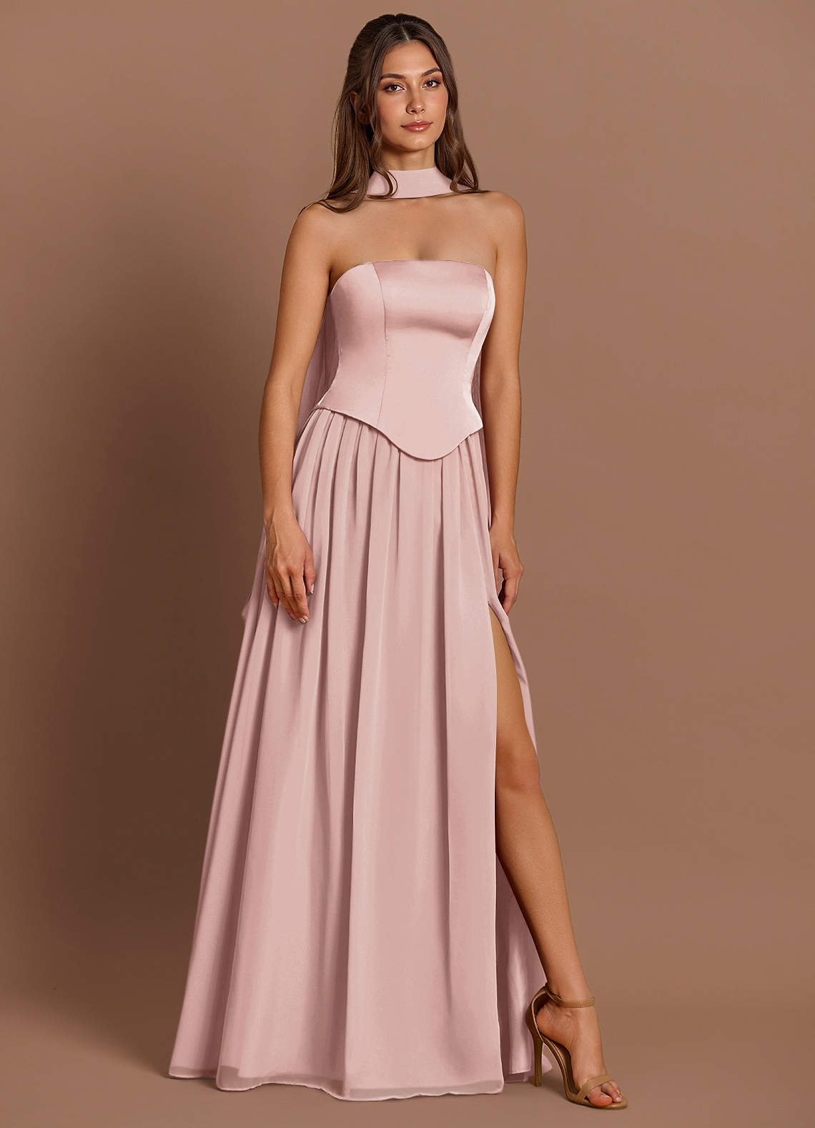 Maxi jurk Cadence Poederroze image1