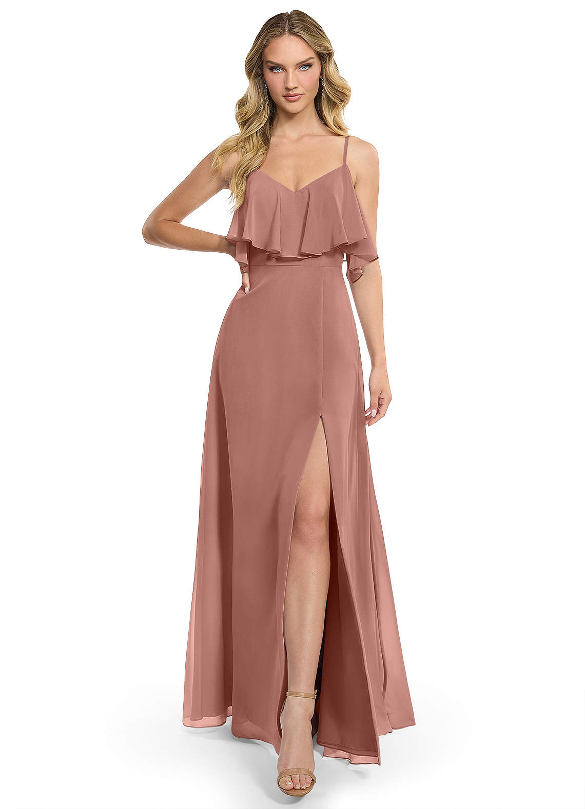 Azazie Jean Bridesmaid Dresses Cedar Rose A-Line Chiffon Convertible Dress image1