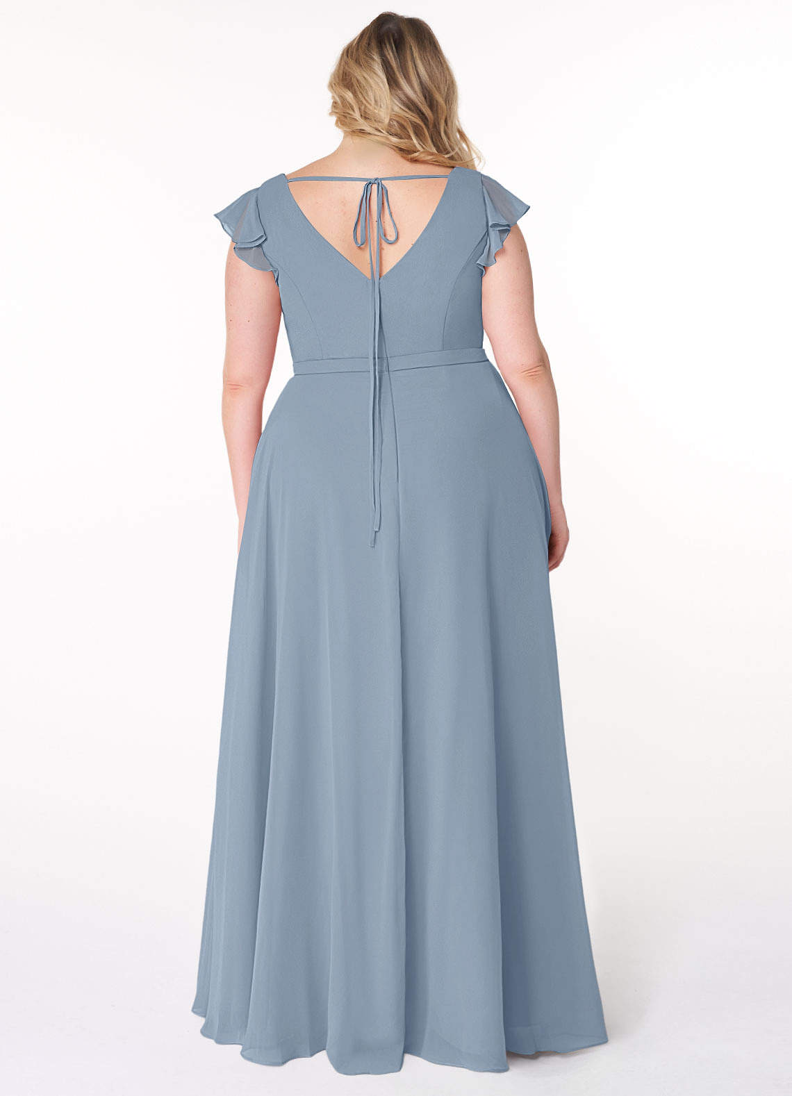 Azazie Claudine Ready to Ship Dusty Blue Chiffon Bridesmaid Dresses | Azazie