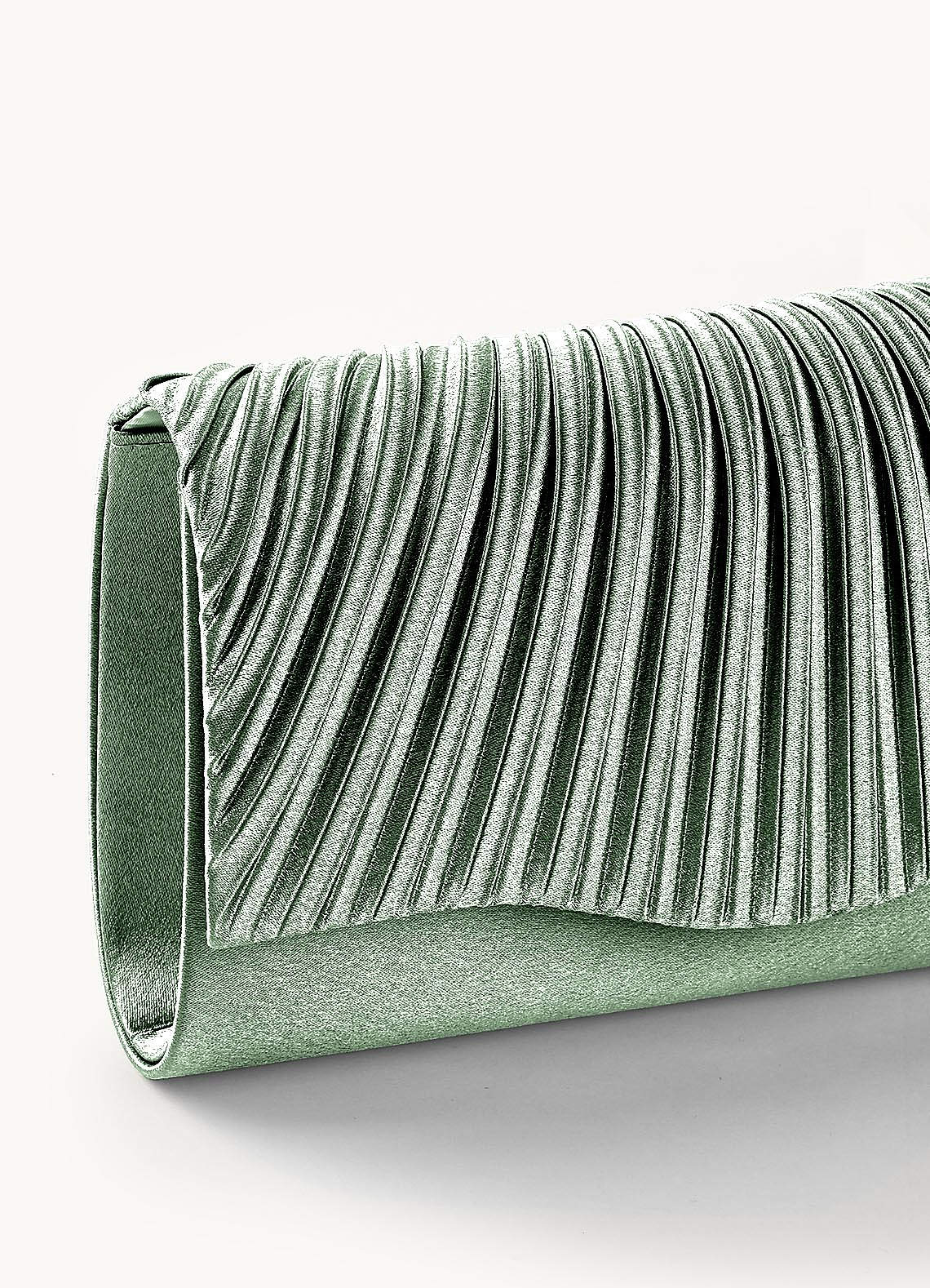 front Matching Color Metallic Satin Sandals Envelope Clutch Set