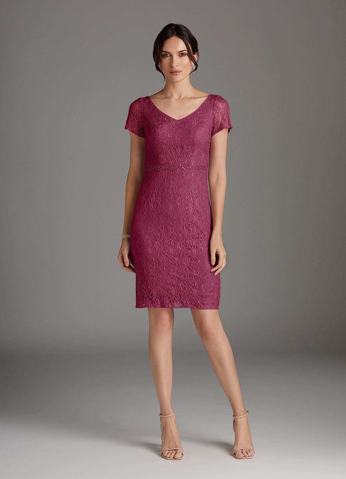 Azazie Lucilia Mother of the Bride Dresses Mulberry Sheath Lace Dress image1