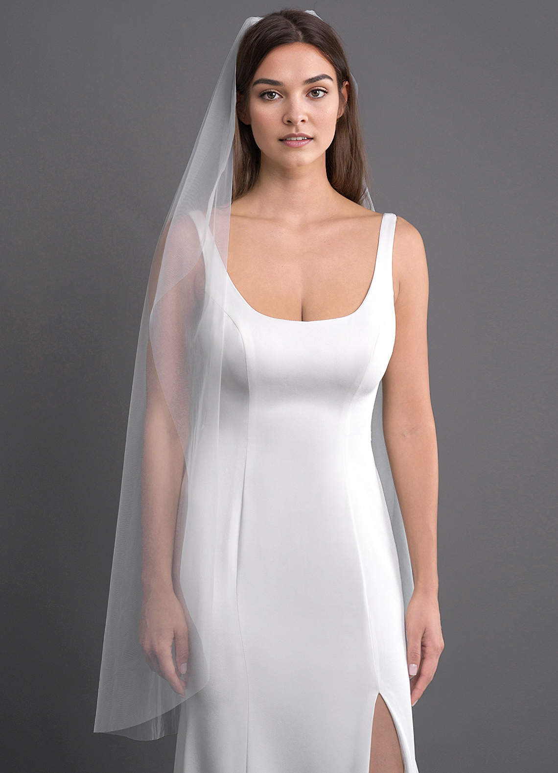 front Talia Fingertip Length Veil