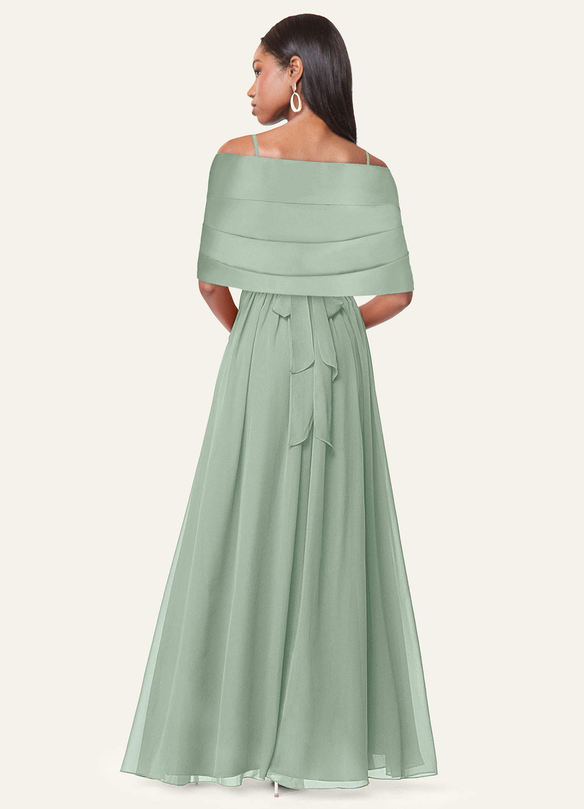 front Azazie Bijpassende Kleur Aleena Mat Satijnen Sjaal