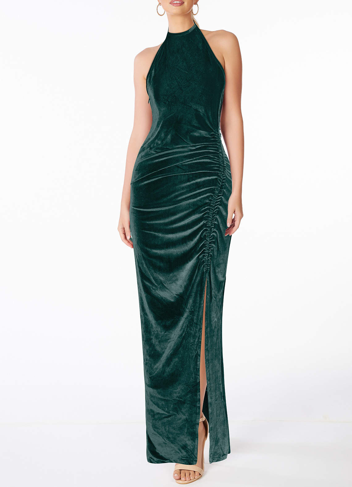 Emerald Green Halter Dress