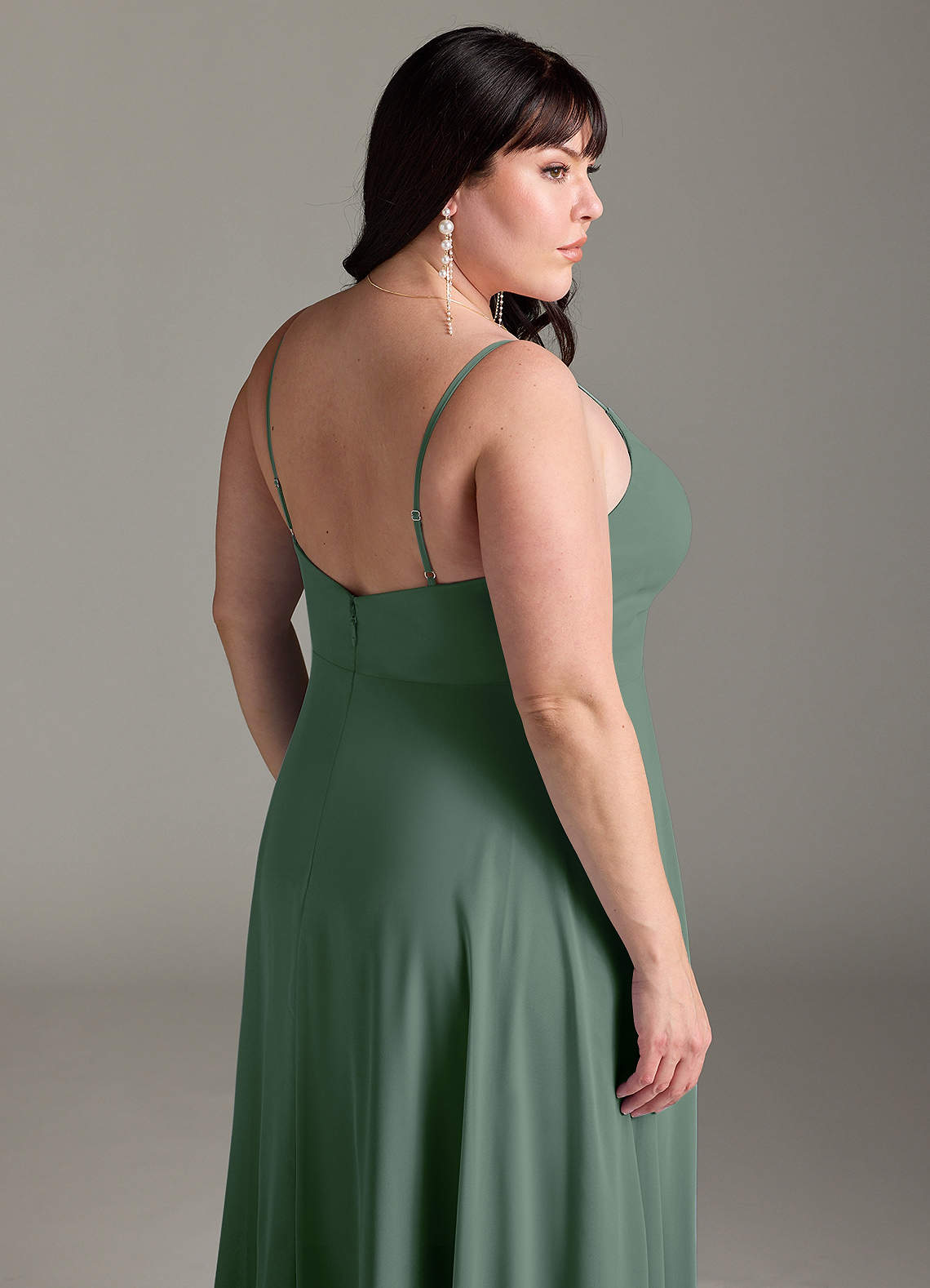 Azazie Akita Morsiusneito Mekot A-linja Sifonki Lattian pituus Pukeutua image10