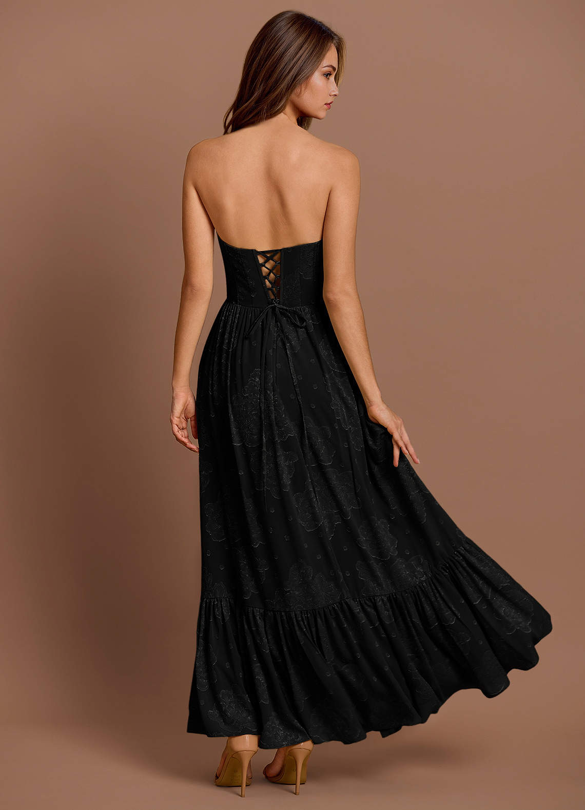 Azazie A-Line Maxi Dresses in Black