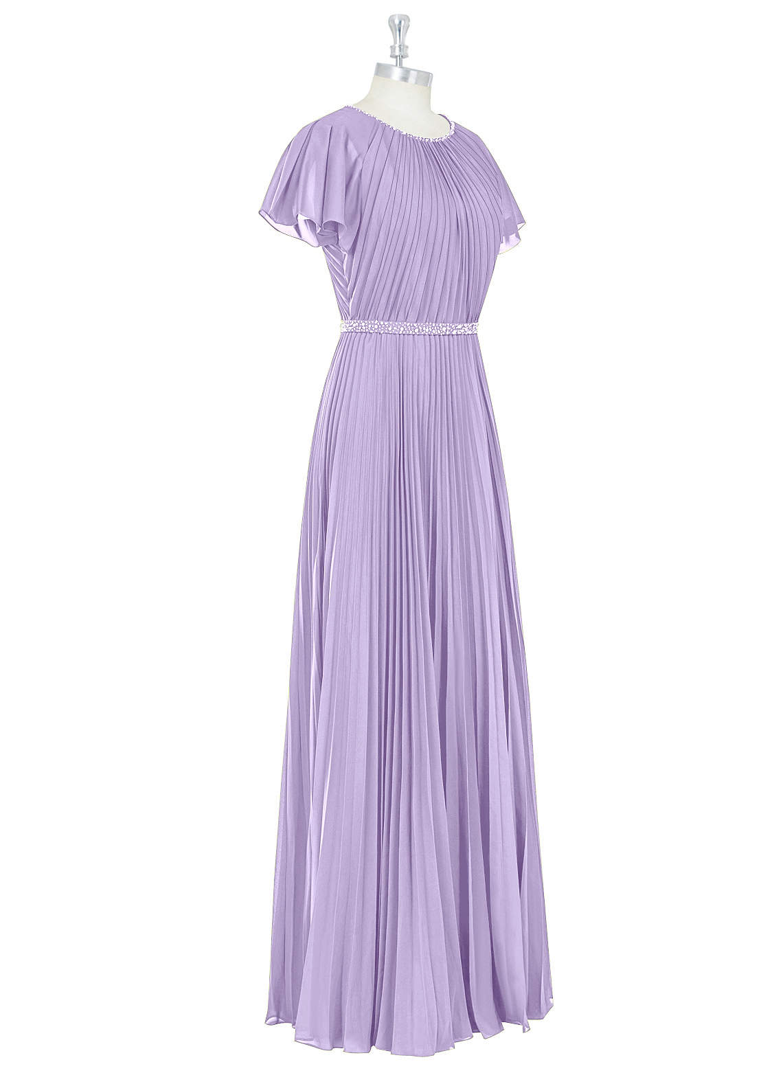 Azazie Kara Modest Bridesmaid Dresses A-Line Pleated Chiffon Floor-Length Dress image8