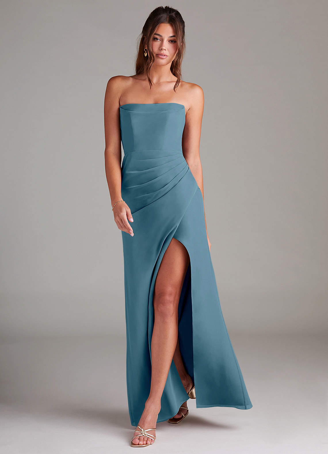 Azazie Leonis Bridesmaid Dresses Bermuda Sheath Strapless Chiffon Convertible Dress image6