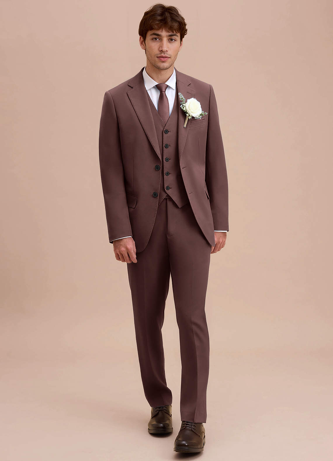 front Ethan Espresso Refined Weave Suit Jacket