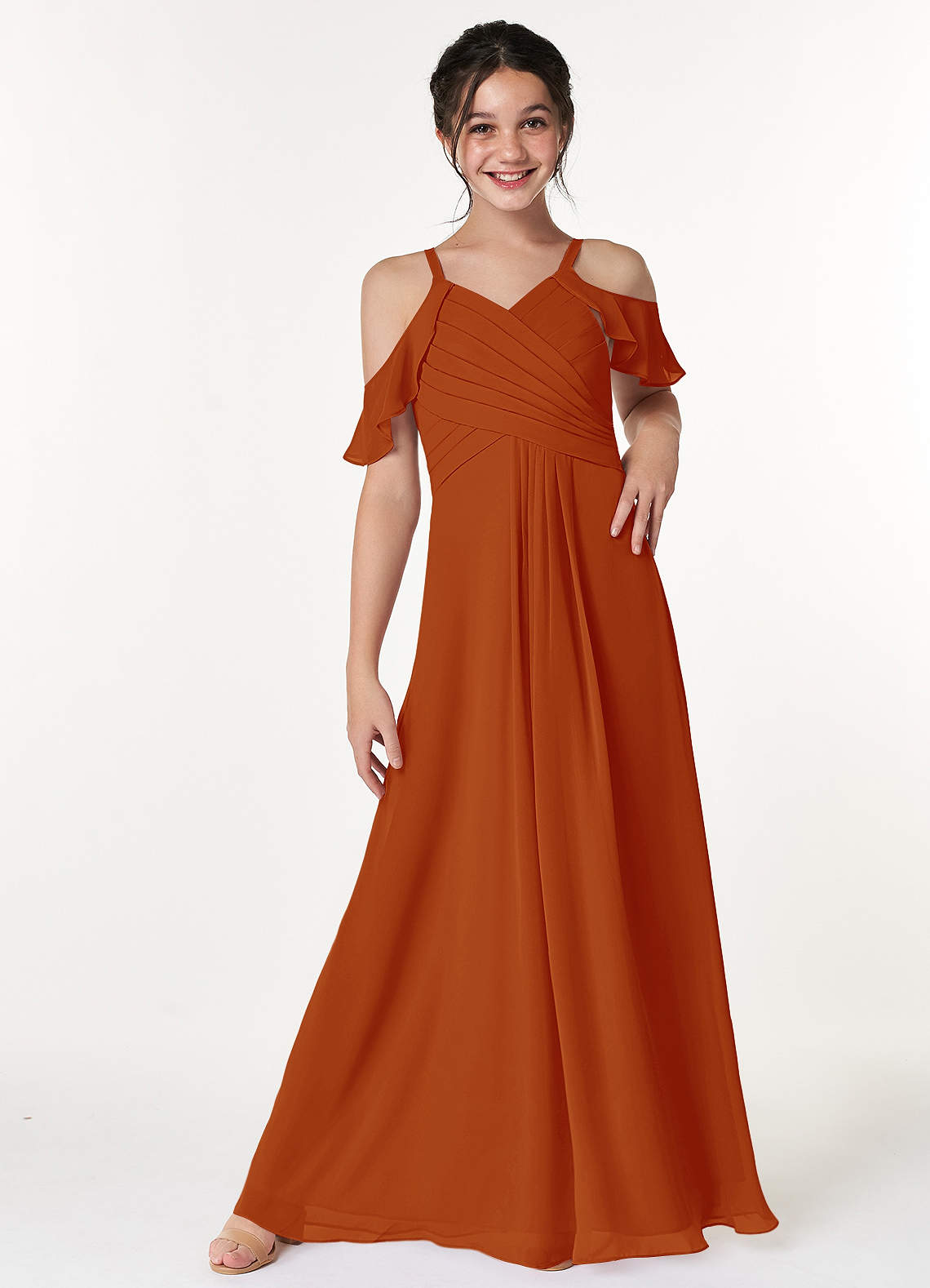 Paprika Azazie Dakota JBD Junior Bridesmaid Dresses Azazie