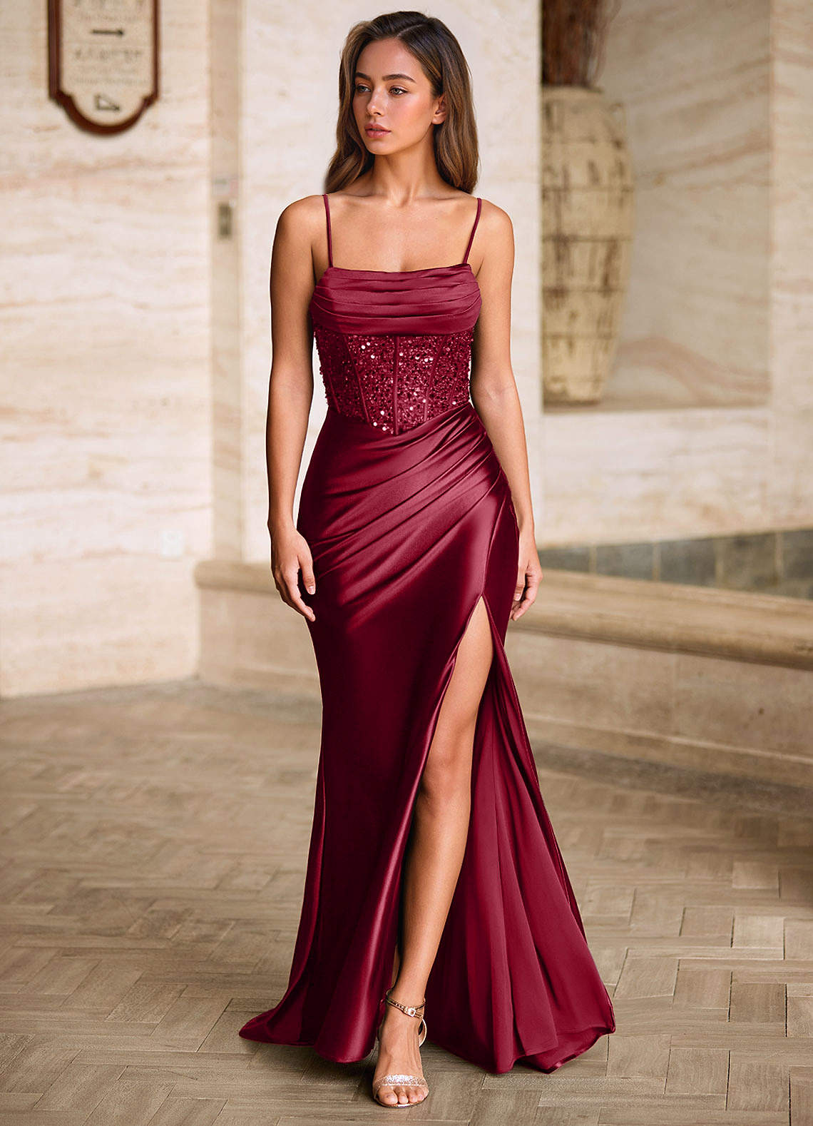 open lace back dress Off-Shoulder Long Prom Dress with Beaded-Lace Corset Bahama Blue / XLarge main image 0