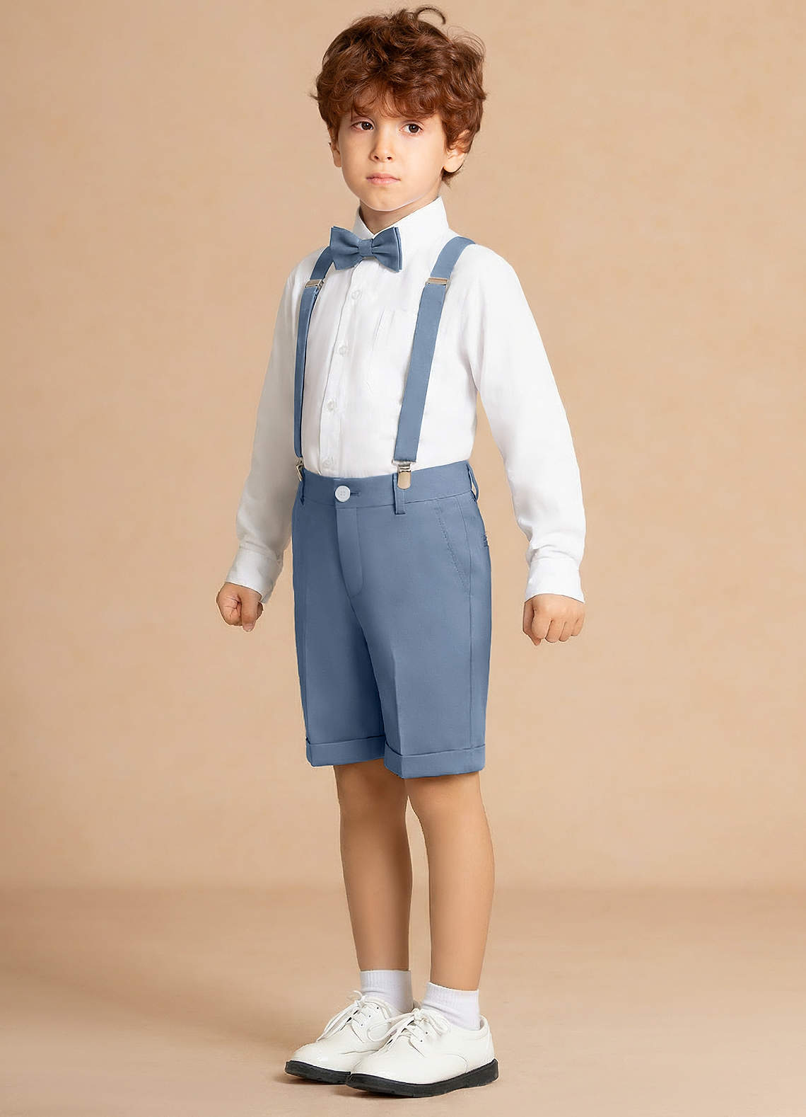 front Finn Dusty Blue Boy 4-Piece Shorts Suit