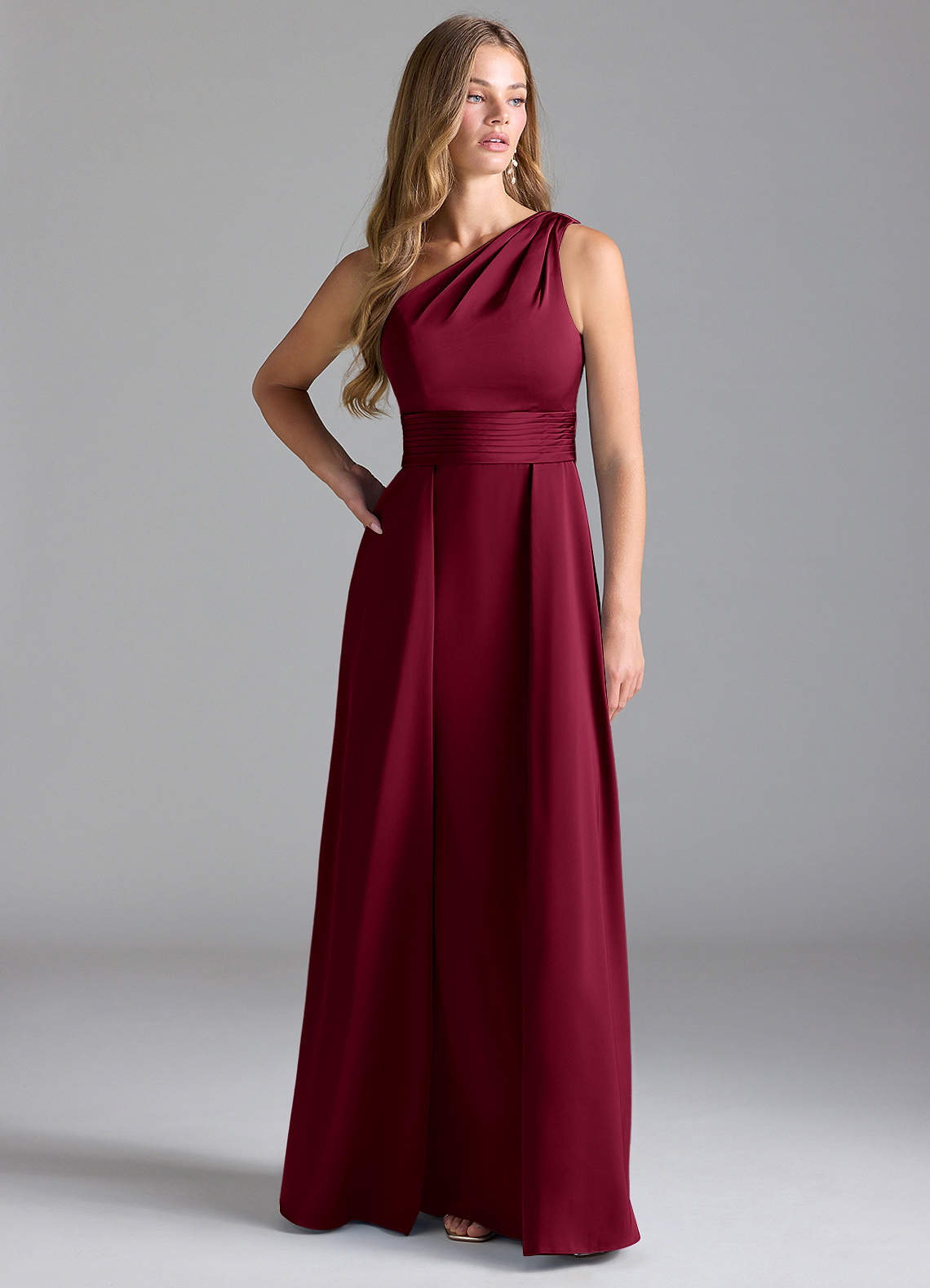 burgundy dress maxi long sleeve Samira Dress - Burgundy main image 0
