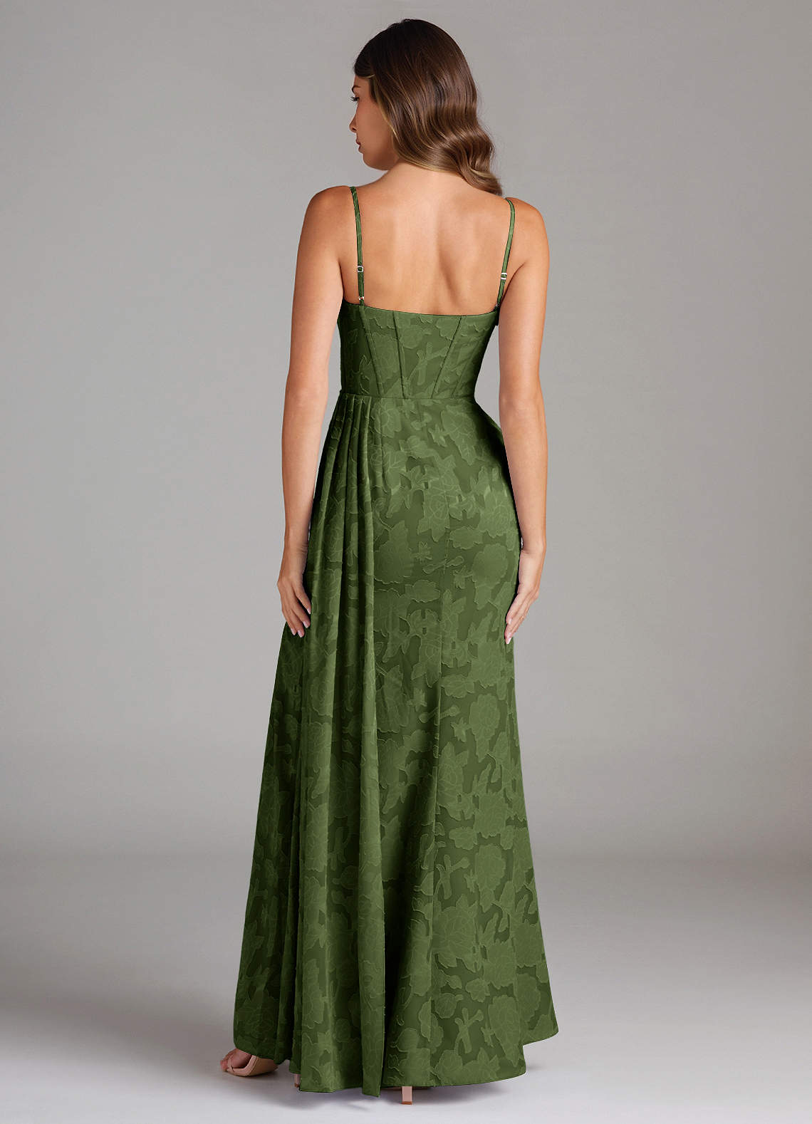 chinese dress ladies SELENA Long Dress Goddess Olive Green Maxi Open Back Cotton Festival B –  AJJAYA