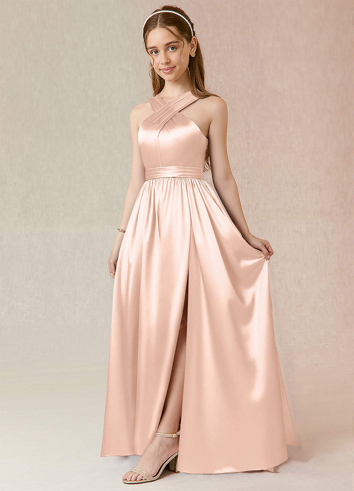 Azazie Jiya Junior Bridesmaid Dress in Rose Gold | Azazie Azazie Jiya Junior Bridesmaid Dress in Rose Gold | Azazie