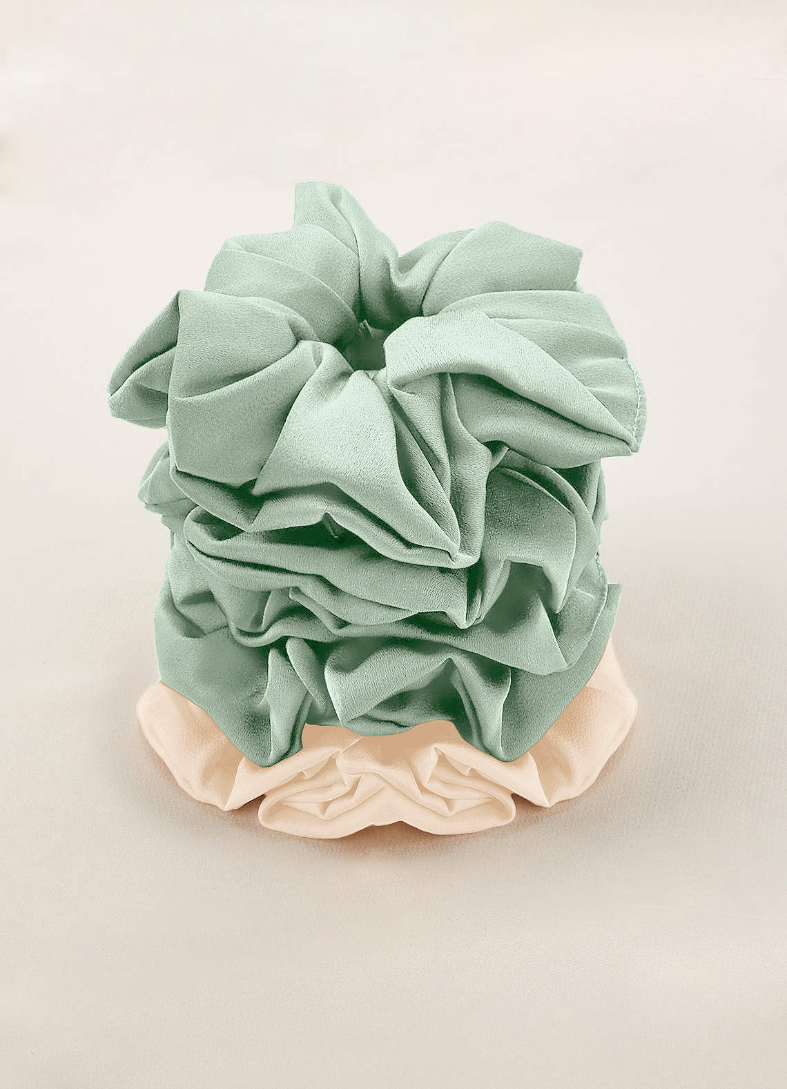 front Mixed Color Bridesmaid Stretch Satin Over Size Scrunchie Set