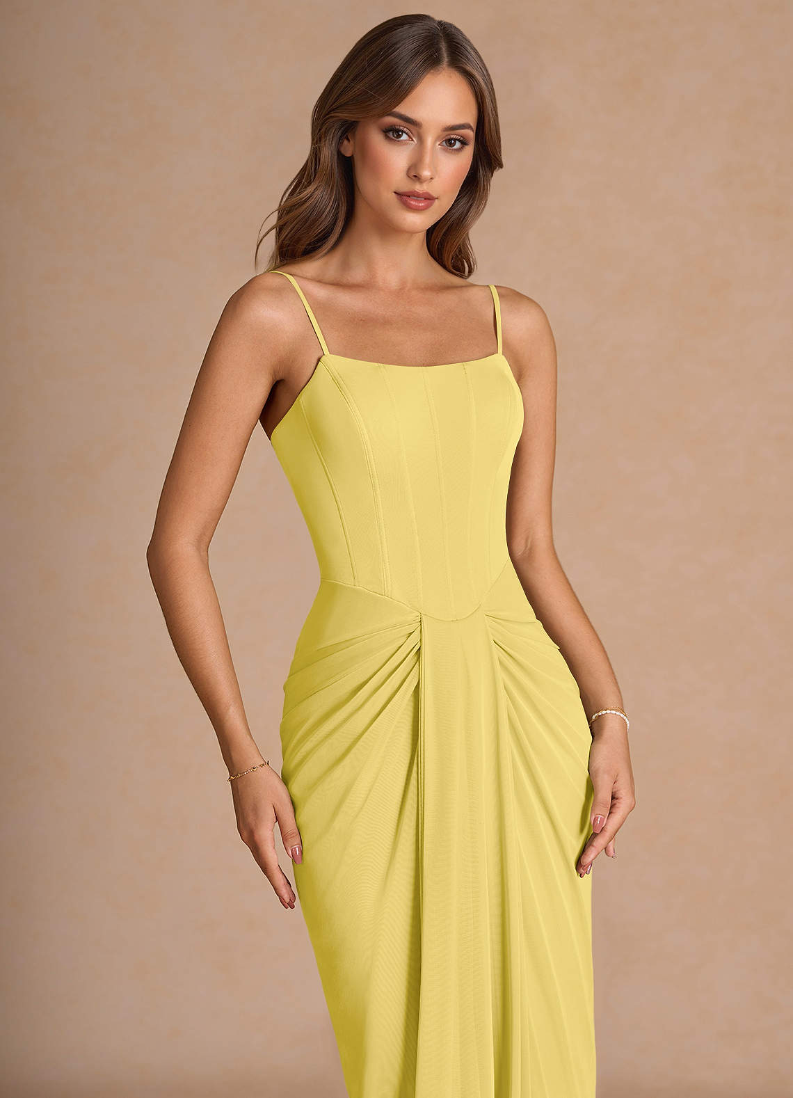 Anais Pastel Yellow Maxi Dress | Azazie CA