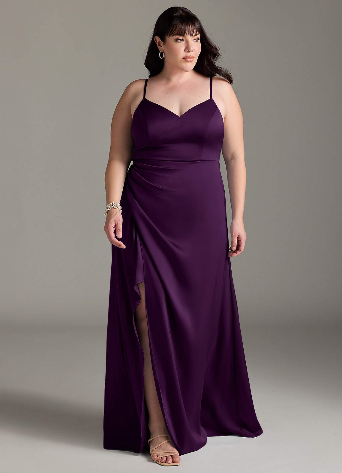 satin dress size 16 Gold Bridesmaid Dress Shiny Satin Size Small