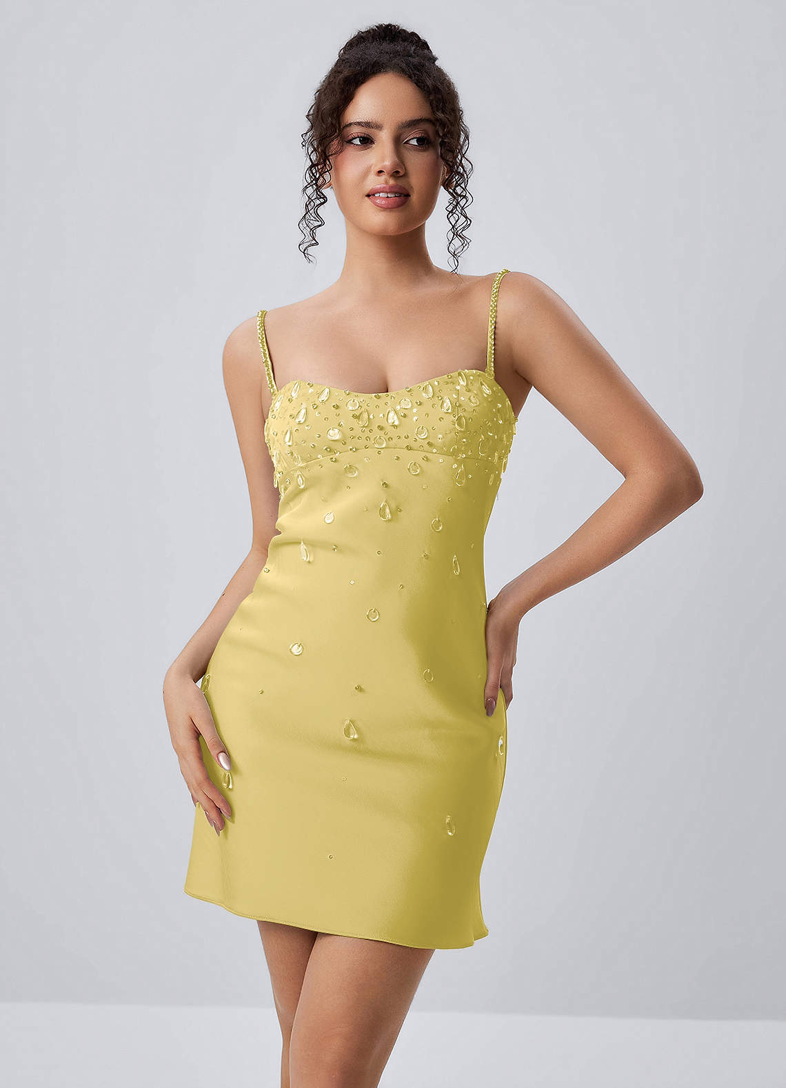 pastel yellow mini dress Eyelet Corset - Drop Waist Dress or toss it over swim for an elevated coverup moment Show Me Your Mumu Olsen