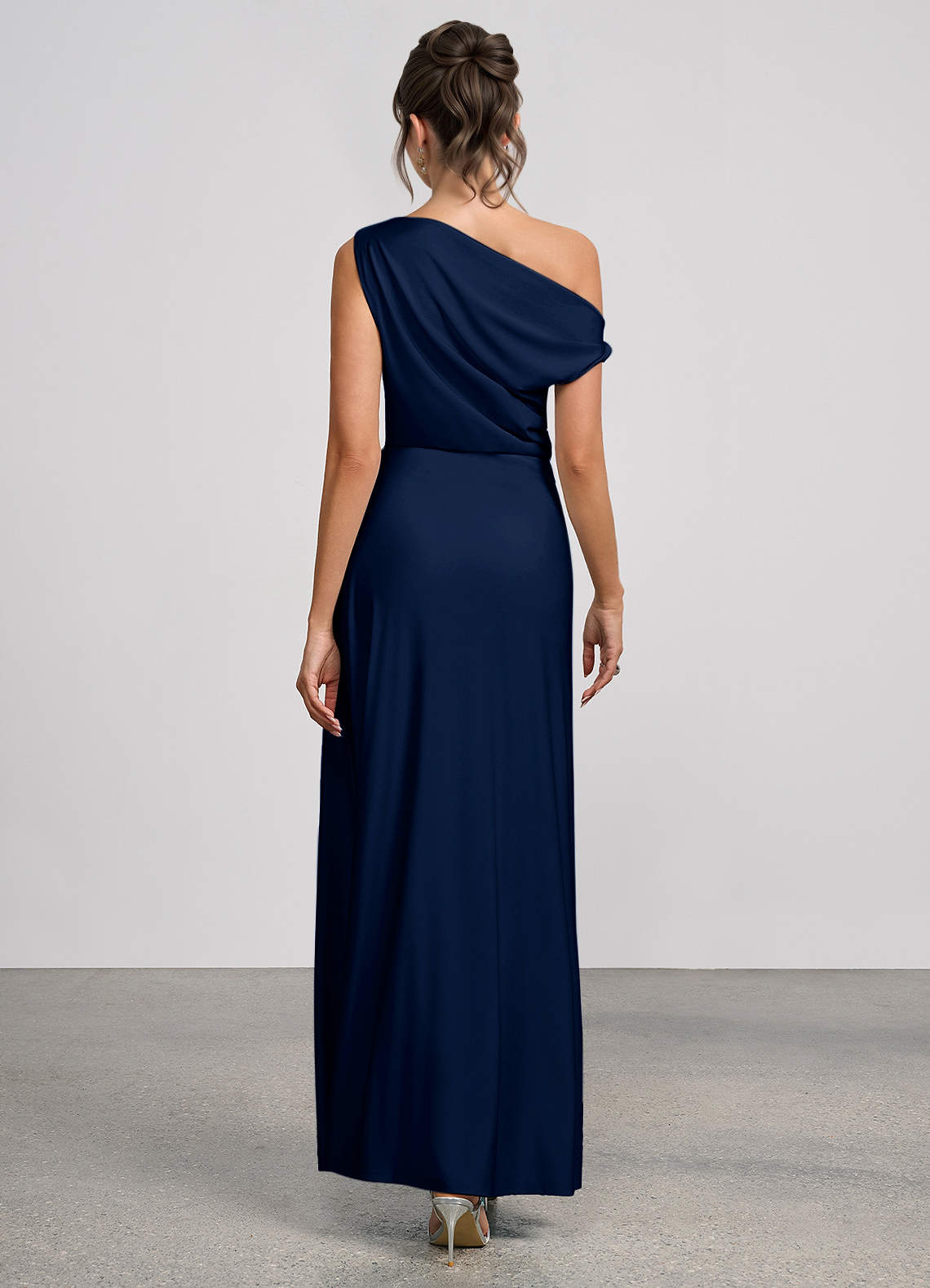 Elowen Navy Stretch Knit Maxi Dress image4