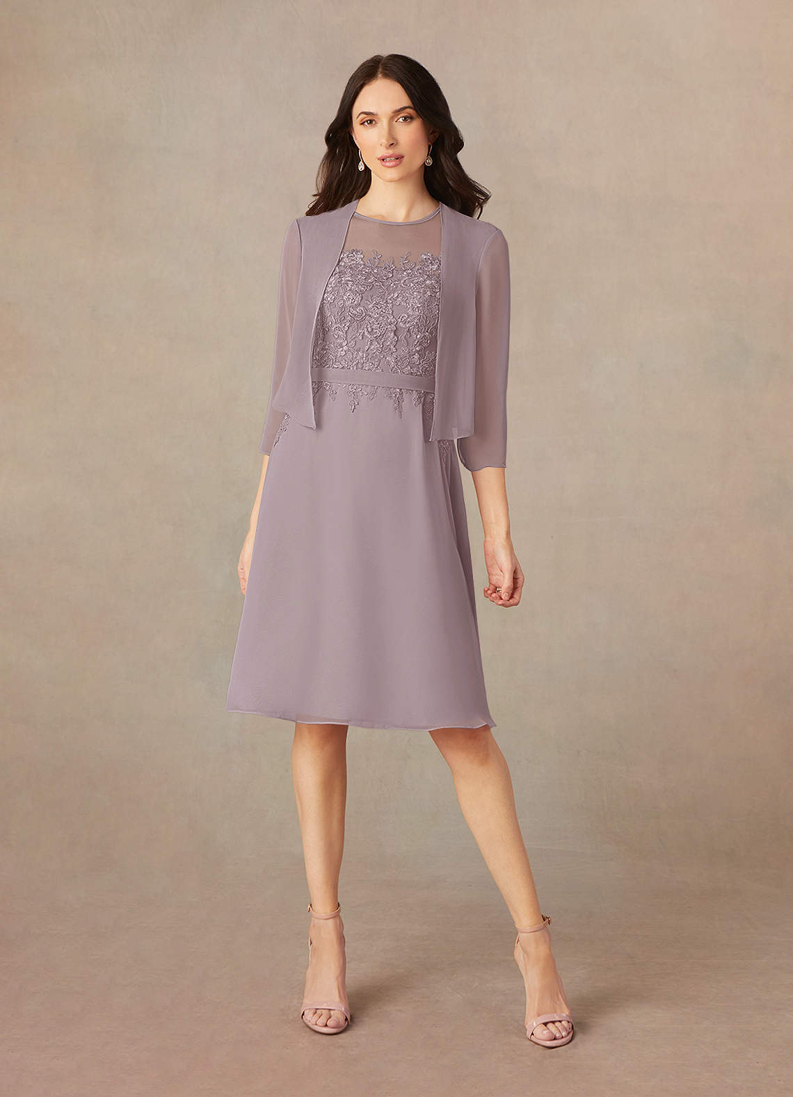 Azazie Klaus Mother of the Bride Dresses Dusk A-Line Scoop Sequins Chiffon Dress image1