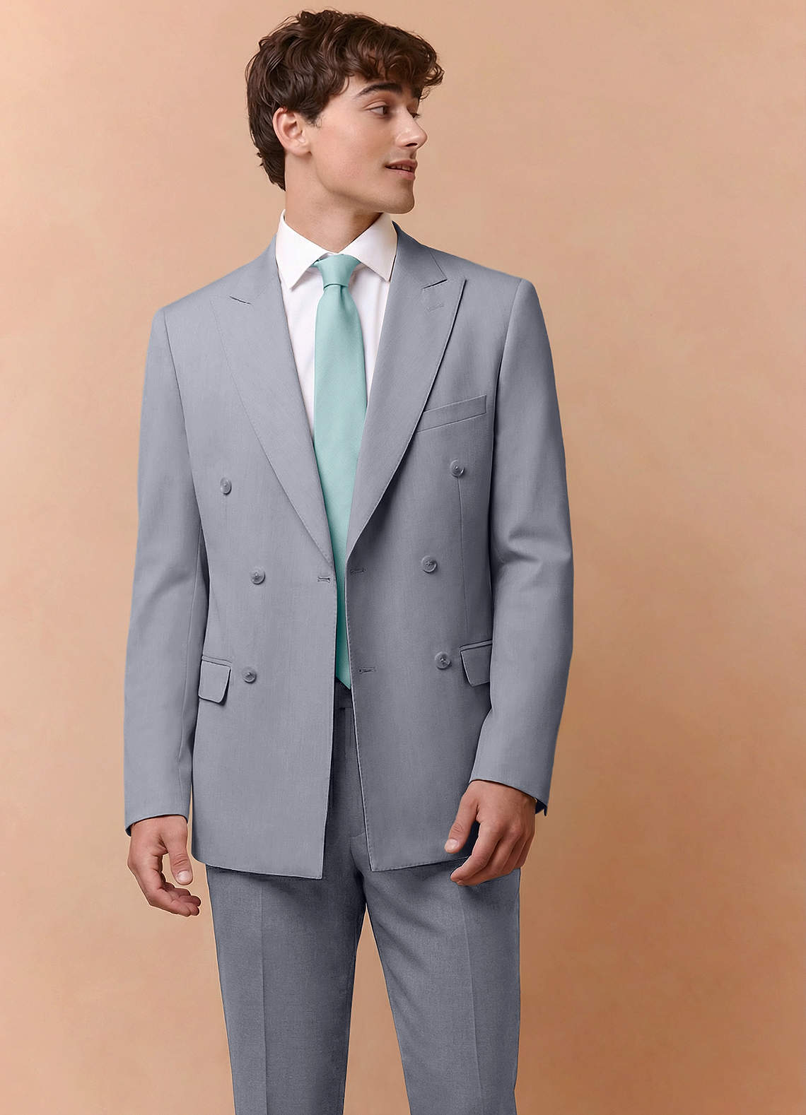 front Collins Grigio Giacca doppiopetto in misto lana