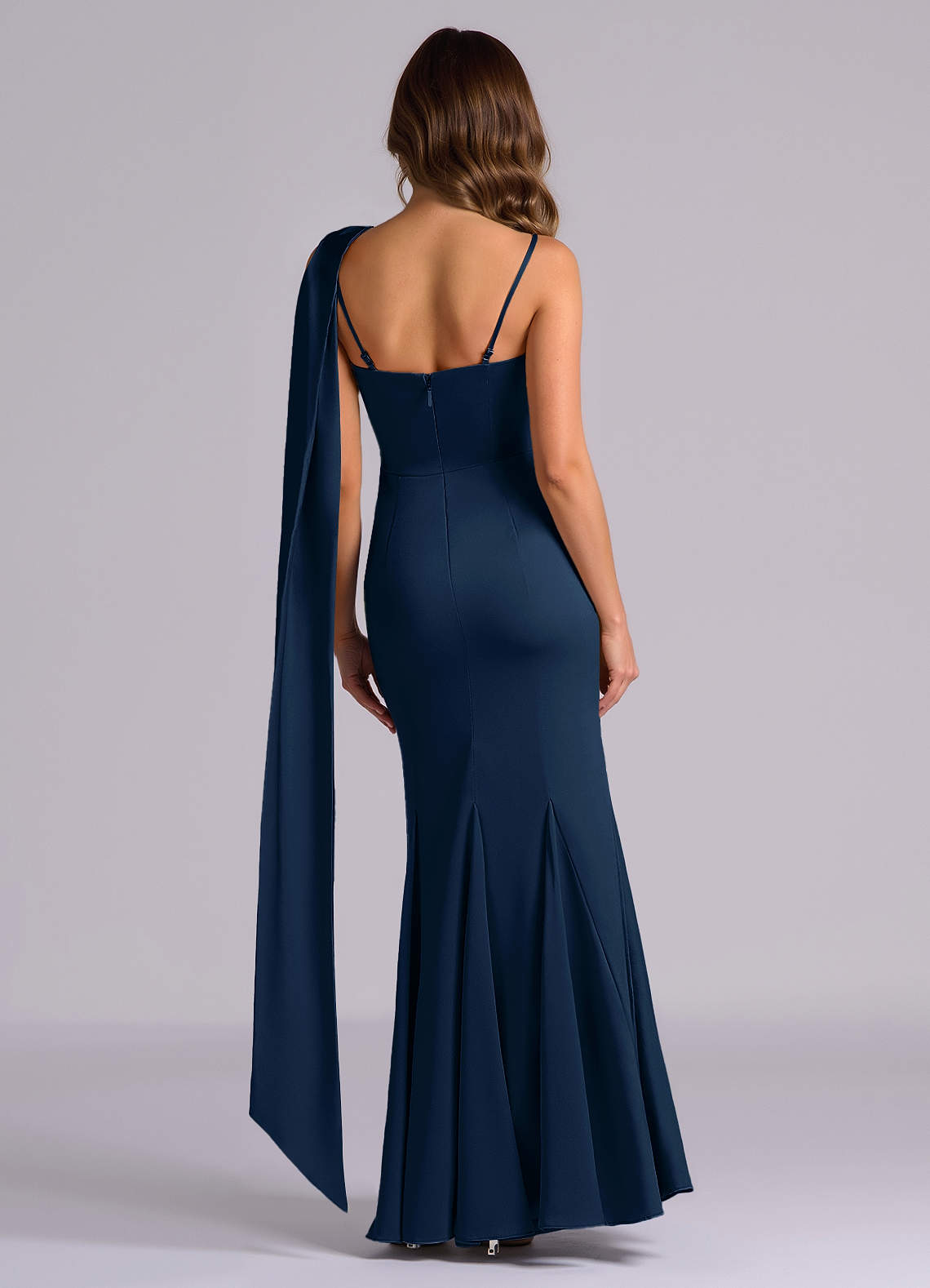 fitted lace wedding dress Dark Navy Blue Bridesmaid Dresses Mermaid Slit Floor Length Sleeveless Spaghetti Straps Bridesmaid Dress